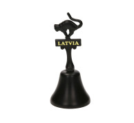 Suvenīru zvans Rīga Latvija ar melnu kaķi
